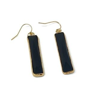 New Anthropologie Keegan Drop Earrings Onyx